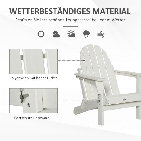 Gartenstuhl, Klappstuhl, ergonomisches Design, wetterfest, Kunststoff, weiss