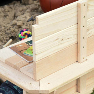 Sandkasten Sandkiste aus Holz mit Dach abnehmbar Rücklehnen verstellbar Tannenholz Natur