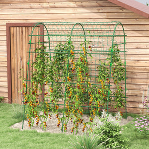 Rankbogen gross mit Vogelschutznetz für den Garten aus Metall