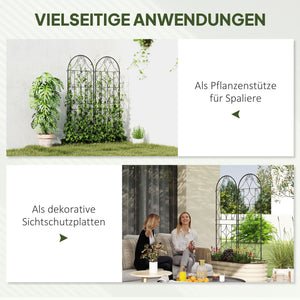 Rankgitter Rankhilfe 2er Set rostfrei für Kletterpflanzen Metall schwarz