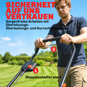 Rasenmäher Elektro mit 45L Fangkorb 800W 40cm Schnittbreite