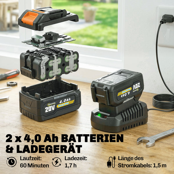Rasentrimmer Freischneider mit Teleskopgriff und Akku 25cm