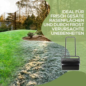 Rasenwalze Gartenwalze mit U-Griff 38L für Wasser und Sand Metall Schwarz