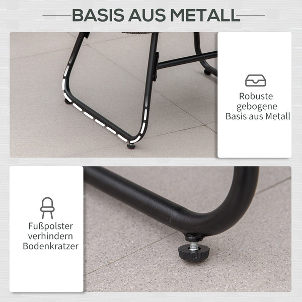 Rattan Relaxsessel Gartensessel mit Fusshocker Outdoor grau
