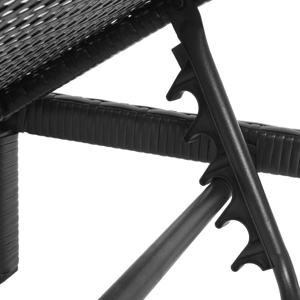 Rattan Sonnenliege Liegestuhl ~ Basic anthrazit, Kissen creme