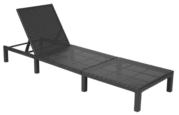 Rattan Sonnenliege Liegestuhl ~ Basic anthrazit, Kissen creme