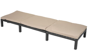 Rattan Sonnenliege Liegestuhl ~ Basic anthrazit, Kissen creme