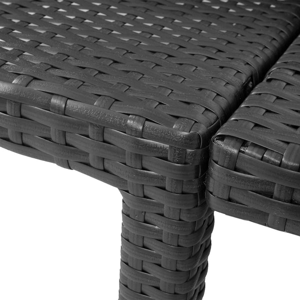 Rattan Sonnenliege Liegestuhl ~ Basic anthrazit, Kissen grau