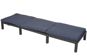 Rattan Sonnenliege Liegestuhl ~ Basic anthrazit, Kissen grau