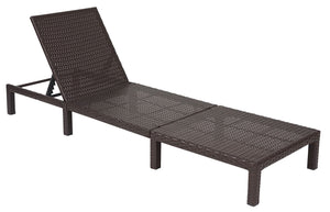 Rattan Sonnenliege Liegestuhl ~ Basic braun Kissen creme