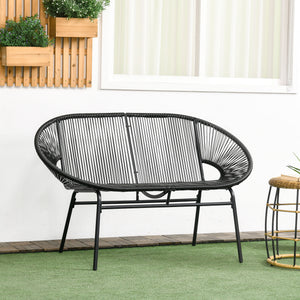Rattansessel Relaxsessel Boho-Stil für Wohnzimmer schwarz