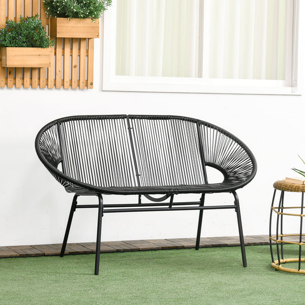 Rattansessel Relaxsessel Boho-Stil für Wohnzimmer schwarz