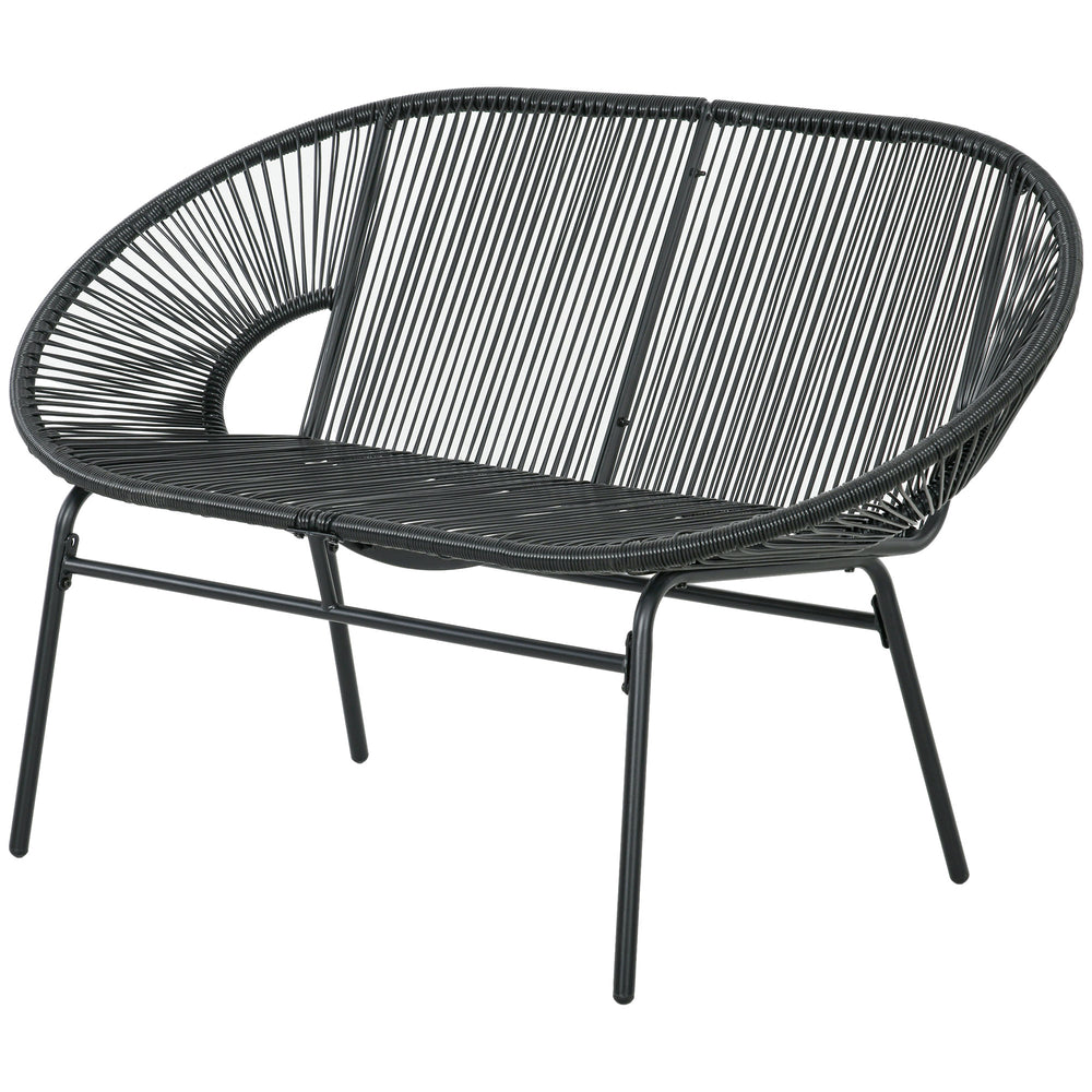 Rattansessel Relaxsessel Boho-Stil für Wohnzimmer schwarz