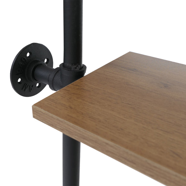 Raumteiler mit Regal Wohnregal Industrial Metall 203x100x20cm braun