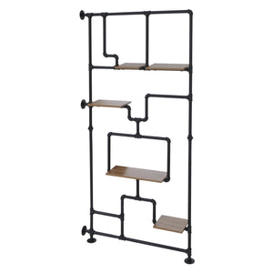 Raumteiler mit Regal Wohnregal Industrial Metall 203x100x20cm braun