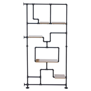Raumteiler mit Regal Wohnregal Industrial Metall 203x100x20cm braun