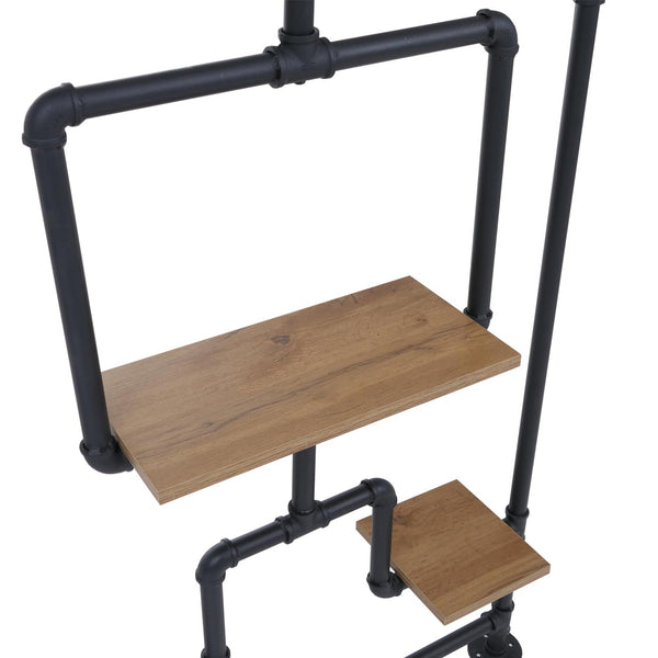Raumteiler mit Regal Wohnregal Industrial Metall 203x80x20cm braun