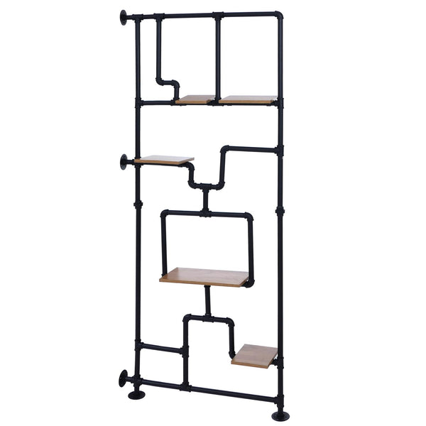 Raumteiler mit Regal Wohnregal Industrial Metall 203x80x20cm braun