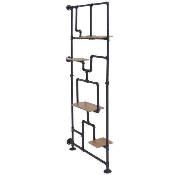 Raumteiler mit Regal Wohnregal Industrial Metall 203x80x20cm braun