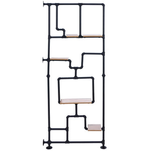 Raumteiler mit Regal Wohnregal Industrial Metall 203x80x20cm braun
