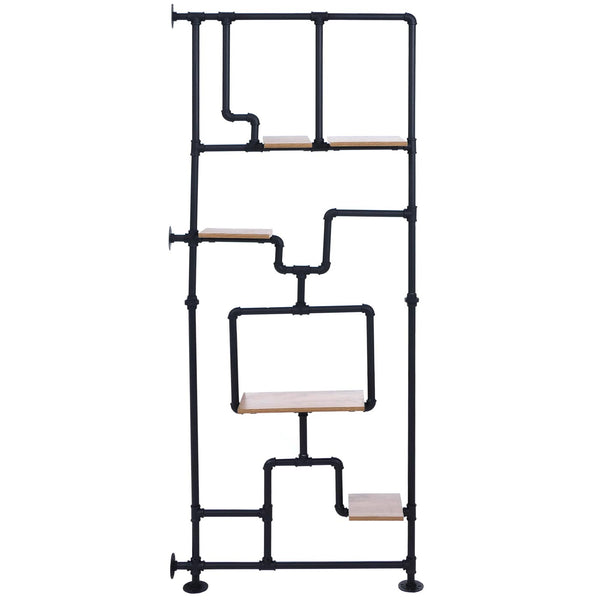 Raumteiler mit Regal Wohnregal Industrial Metall 203x80x20cm braun