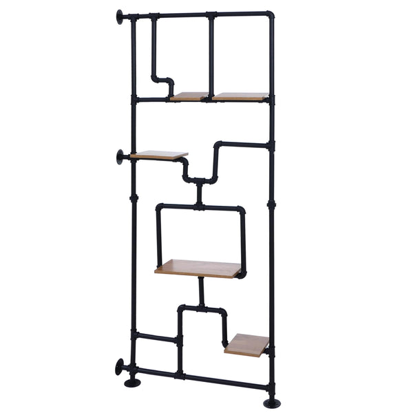 Raumteiler mit Regal Wohnregal Industrial Metall 203x80x20cm braun