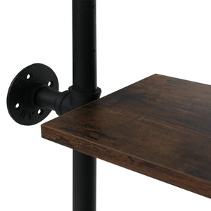 Raumteiler mit Regal Wohnregal Industrial Metall 203x100x20cm dunkelbraun