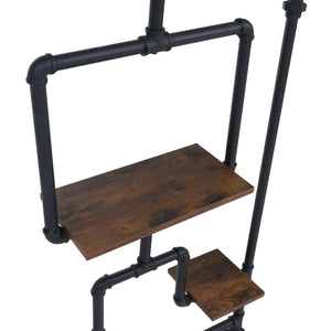 Raumteiler mit Regal Wohnregal Industrial Metall 203x80x20cm dunkelbraun