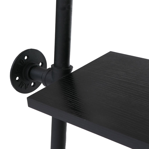 Raumteiler mit Regal Wohnregal Industrial Metall 203x100x20cm schwarz