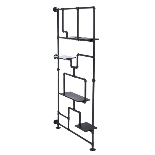 Raumteiler mit Regal Wohnregal Industrial Metall 203x100x20cm schwarz