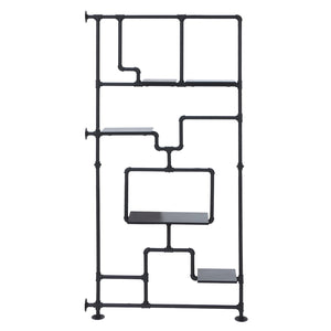 Raumteiler mit Regal Wohnregal Industrial Metall 203x100x20cm schwarz