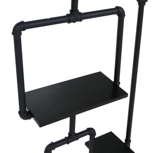 Raumteiler mit Regal Wohnregal Industrial Metall 203x80x20cm schwarz