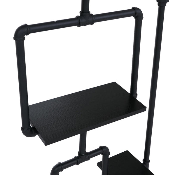 Raumteiler mit Regal Wohnregal Industrial Metall 203x80x20cm schwarz