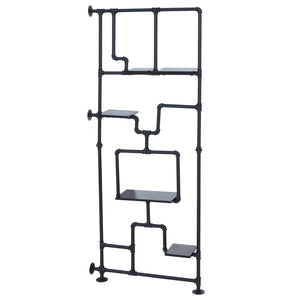 Raumteiler mit Regal Wohnregal Industrial Metall 203x80x20cm schwarz