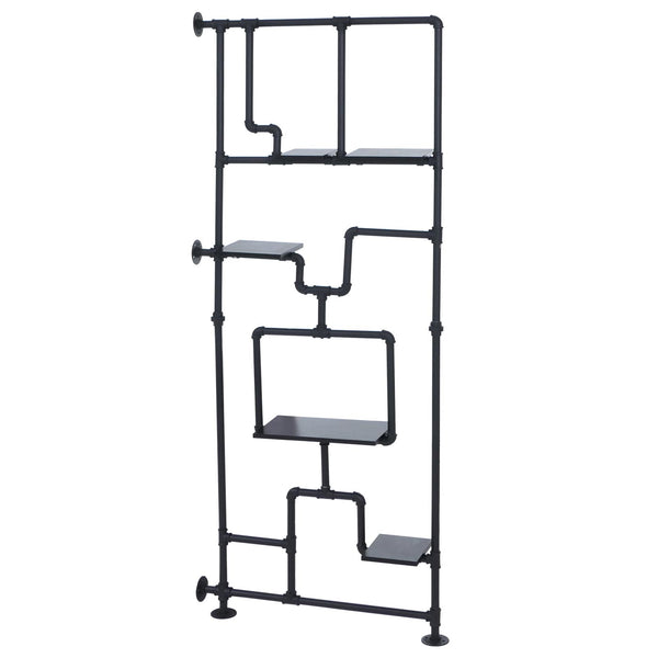 Raumteiler mit Regal Wohnregal Industrial Metall 203x80x20cm schwarz