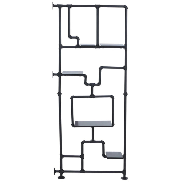Raumteiler mit Regal Wohnregal Industrial Metall 203x80x20cm schwarz
