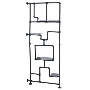 Raumteiler mit Regal Wohnregal Industrial Metall 203x80x20cm schwarz