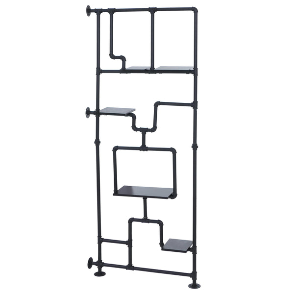 Raumteiler mit Regal Wohnregal Industrial Metall 203x80x20cm schwarz