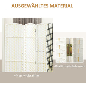 Raumtrenner Sichtschutz faltbar 4-teilig für Wohnzimmer weiss