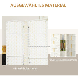 Raumtrenner Sichtschutzwand faltbar für Wohnzimmer und Büro weiss