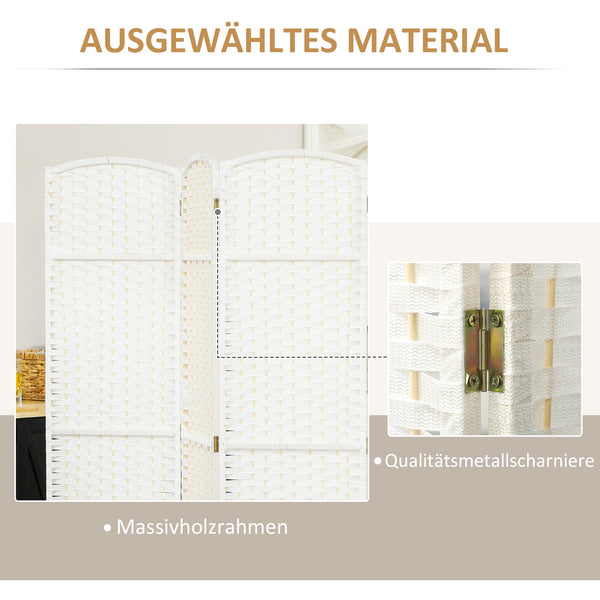 Raumtrenner Sichtschutzwand faltbar für Wohnzimmer und Büro weiss