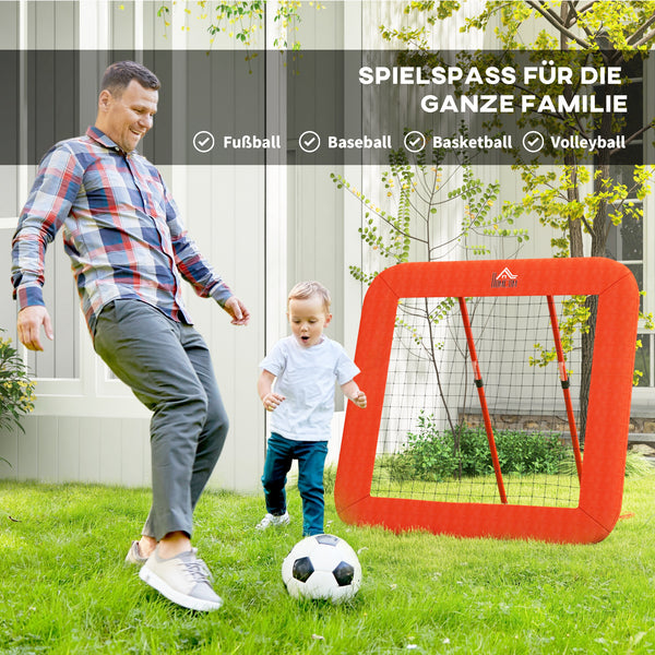 Rebounder höhenverstellbar klappbar Netz Rot