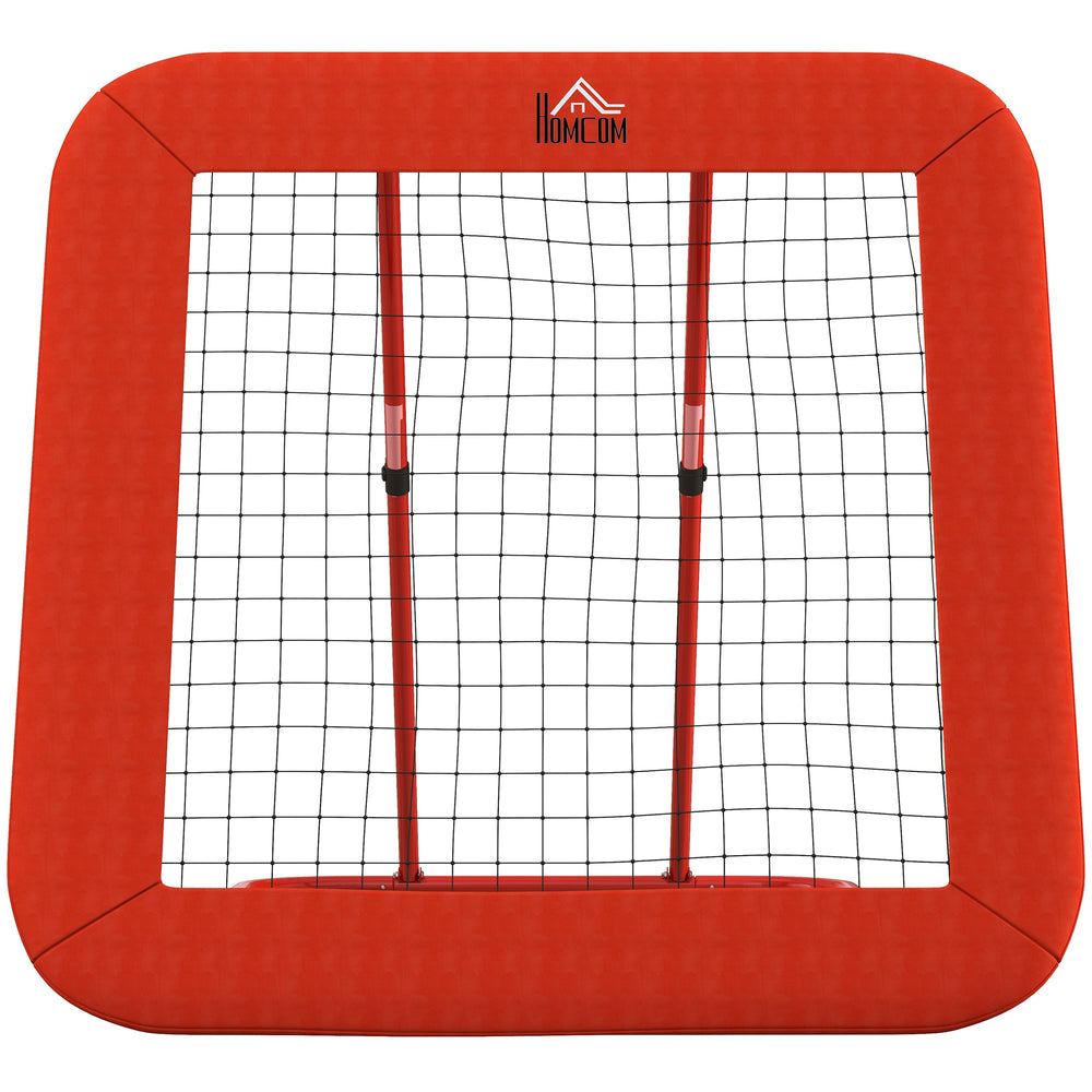 Height-adjustable, foldable rebounder with red mesh
