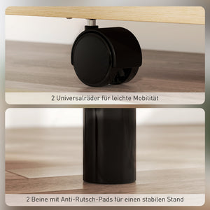 Rednerpult rollbar mit klappbaren Ablagen und Schublade Eiche