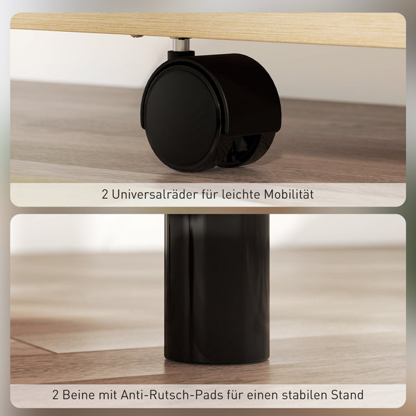 Rednerpult rollbar mit klappbaren Ablagen und Schublade Eiche