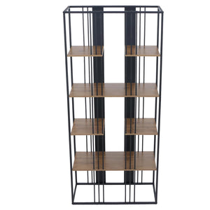 Regal Bücherschrank Hochschrank Industrial 180x80x31cm schwarz braun