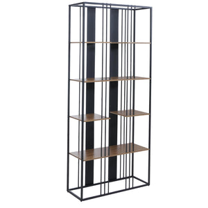 Regal Bücherschrank Hochschrank Industrial 180x80x31cm schwarz braun