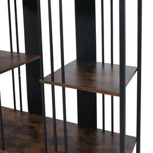 Regal Bücherschrank Hochschrank Industrial 180x80x31cm schwarz dunkelbraun