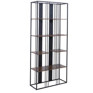 Regal Bücherschrank Hochschrank Industrial 180x80x31cm schwarz dunkelbraun