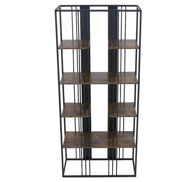 Regal Bücherschrank Hochschrank Industrial 180x80x31cm schwarz dunkelbraun